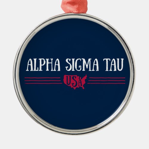 Alpha Sigma Tau USA Metal Ornament