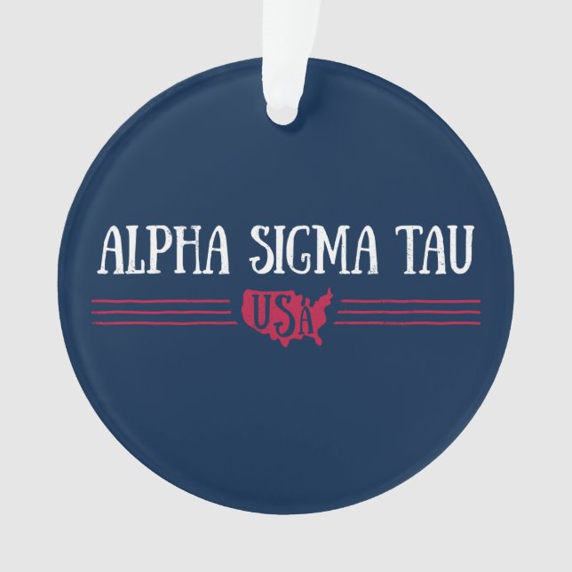 Alpha Sigma Tau USA Ornament (Front)