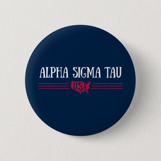 Alpha Sigma Tau USA Pinback Button (Front)