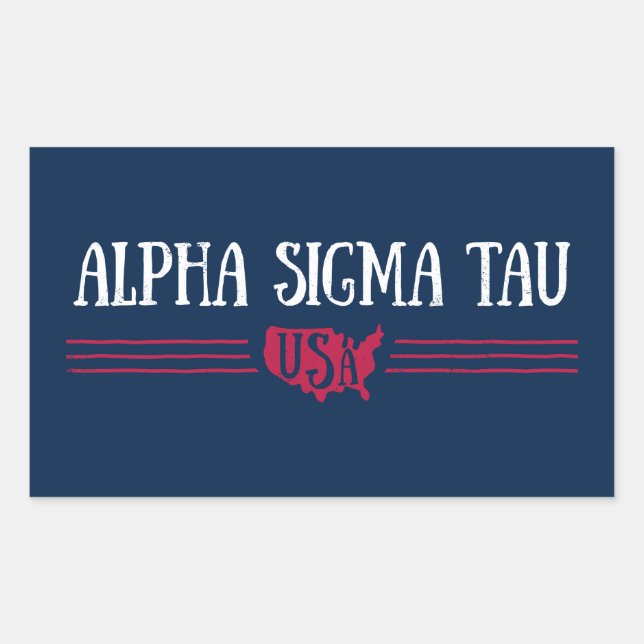 Alpha Sigma Tau USA Rectangular Sticker (Front)