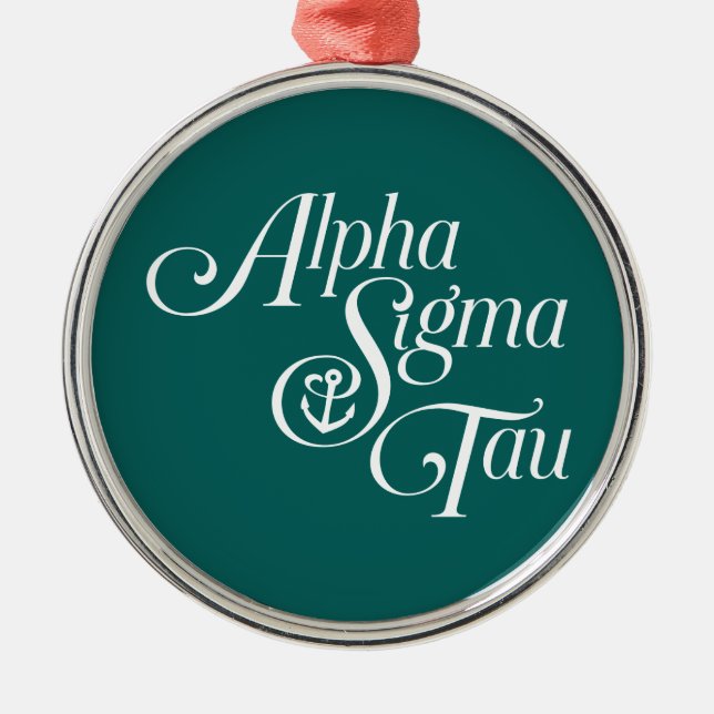 Alpha Sigma Tau Vertical Mark Metal Ornament (Front)