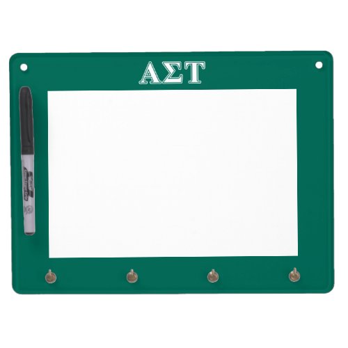 Alpha Sigma Tau White and Green Letters Dry Erase Board With Keychain Holder