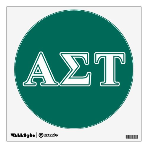 Alpha Sigma Tau White and Green Letters Wall Sticker