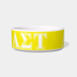 Alpha Sigma Tau White and Yellow Letters Bowl<br><div class="desc">Check out these official Alpha Sigma Tau designs! Personalize your own Greek merchandise on Zazzle.com! Click the Customize button to insert your own name, class year, or club to make a unique product. Try adding text using various fonts & view a preview of your design! Zazzle's easy to customize products...</div>