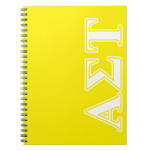 Alpha Sigma Tau White and Yellow Letters Notebook