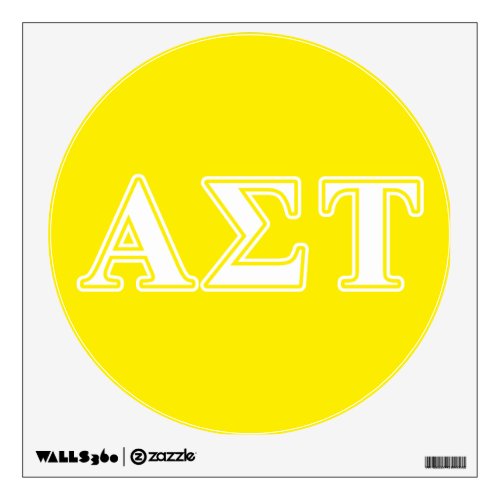 Alpha Sigma Tau White and Yellow Letters Wall Decal