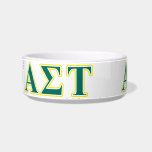 Alpha Sigma Tau Yellow and Green Letters Bowl<br><div class="desc">Check out these official Alpha Sigma Tau designs! Personalize your own Greek merchandise on Zazzle.com! Click the Customize button to insert your own name, class year, or club to make a unique product. Try adding text using various fonts & view a preview of your design! Zazzle's easy to customize products...</div>