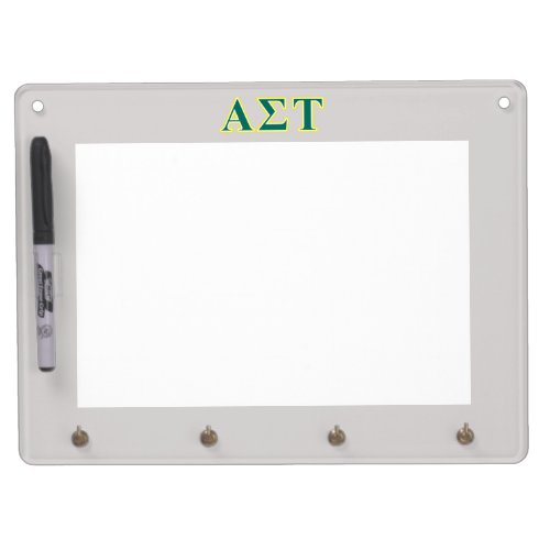 Alpha Sigma Tau Yellow and Green Letters Dry Erase Board With Keychain Holder