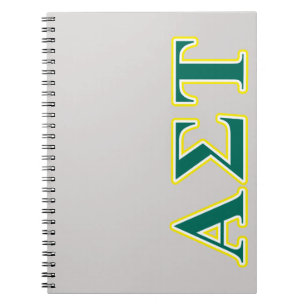 Alpha Sigma Tau Yellow and Green Letters Notebook