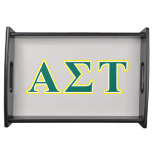 Alpha Sigma Tau Yellow and Green Letters Serving Tray
