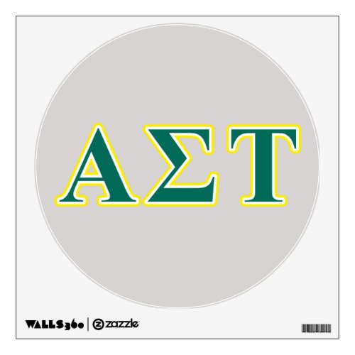 Alpha Sigma Tau Yellow and Green Letters Wall Decal
