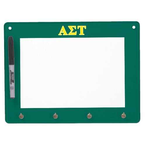 Alpha Sigma Tau Yellow Letters Dry Erase Board With Keychain Holder
