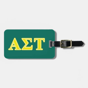 Alpha Sigma Tau Yellow Letters Luggage Tag