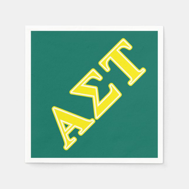 Alpha Sigma Tau Yellow Letters Napkins (Front)