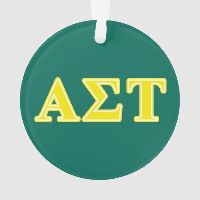 Alpha Sigma Tau Yellow Letters Ornament (Back)