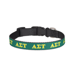Alpha Sigma Tau Yellow Letters Pet Collar