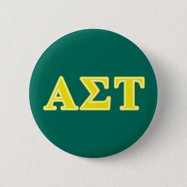 Alpha Sigma Tau Yellow Letters Pinback Button (Front)