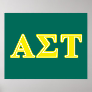 Alpha Sigma Tau Yellow Letters Poster