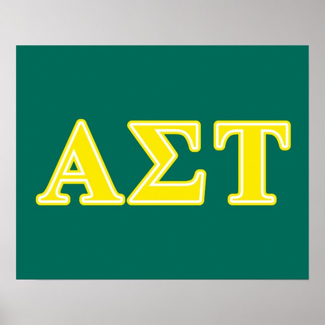 Alpha Sigma Tau Yellow Letters Poster (Front)