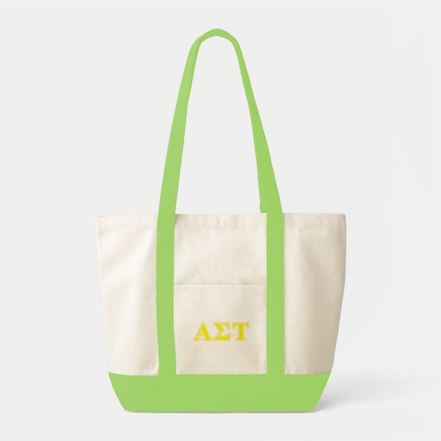 Alpha Sigma Tau Yellow Letters Tote Bag (Front)