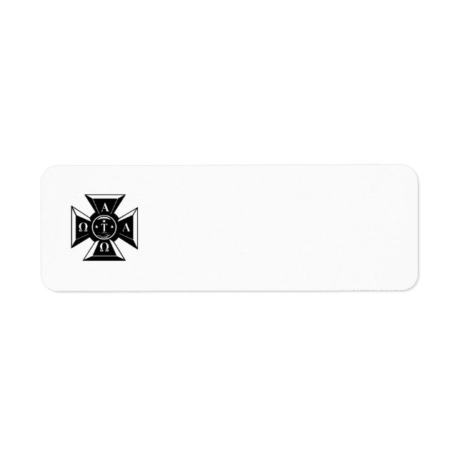 Alpha Tau Omega Badge Black & White Label (Front)