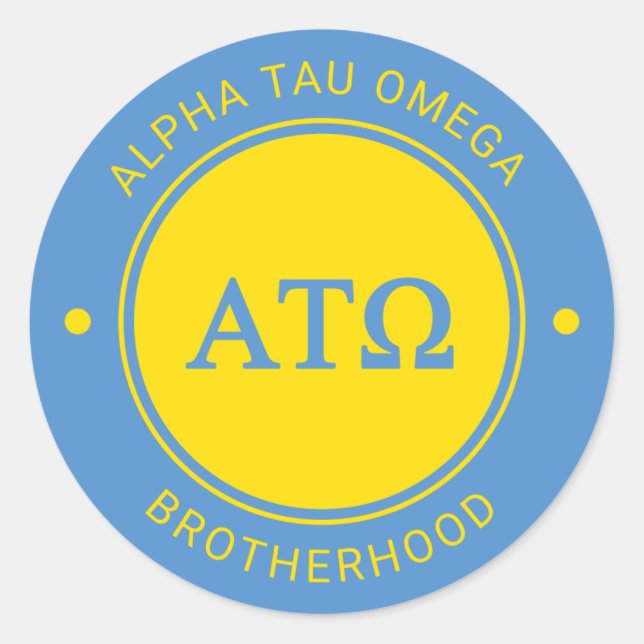 Alpha Tau Omega | Badge Classic Round Sticker (Front)