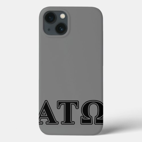 Alpha Tau Omega Black Letters iPhone 13 Case