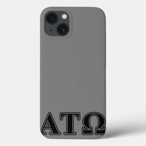 Alpha Tau Omega Black Letters iPhone 13 Case