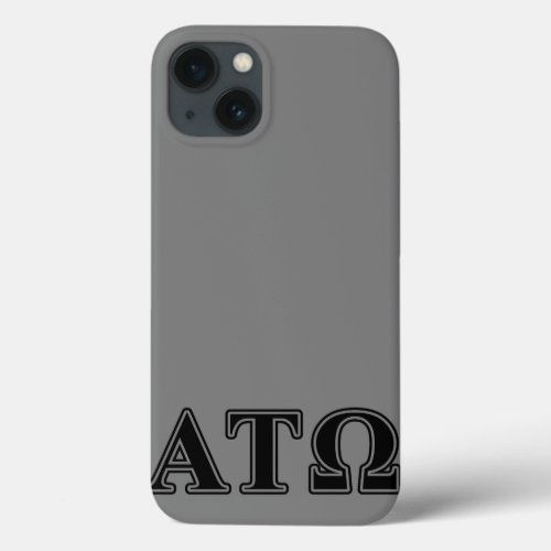 Alpha Tau Omega Black Letters iPhone 13 Case