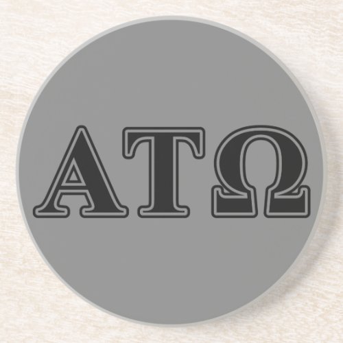 Alpha Tau Omega Black Letters Coaster
