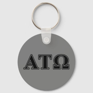 Alpha Tau Omega Black Letters Keychain