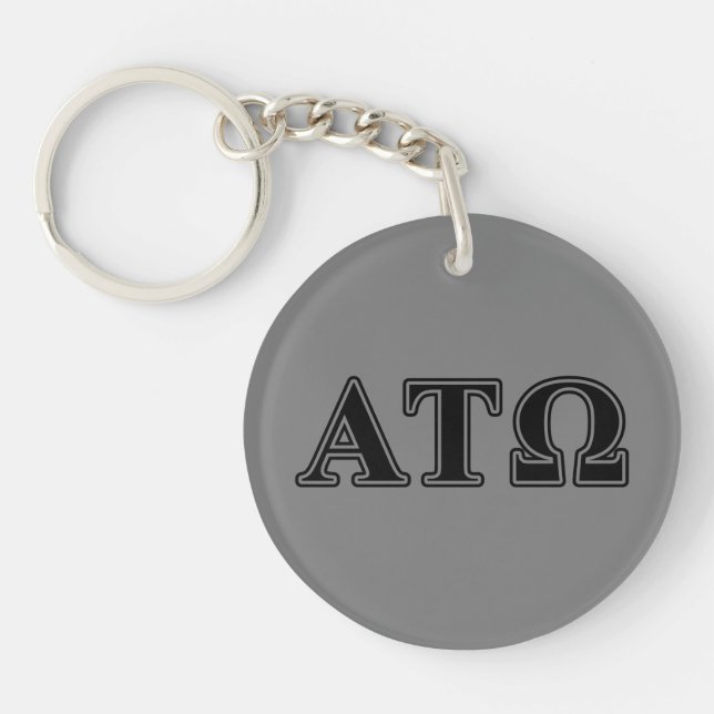 Alpha Tau Omega Black Letters Keychain (Front)