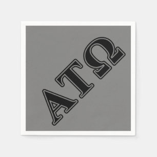 Alpha Tau Omega Black Letters Paper Napkins