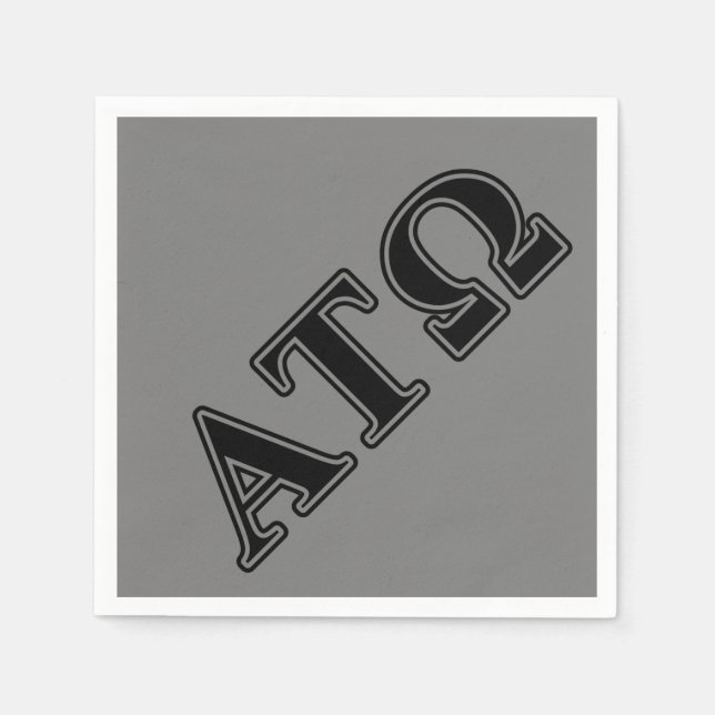 Alpha Tau Omega Black Letters Paper Napkins (Front)