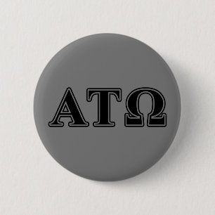Alpha Tau Omega Black Letters Pinback Button