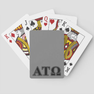 Alpha Tau Omega Black Letters Poker Cards