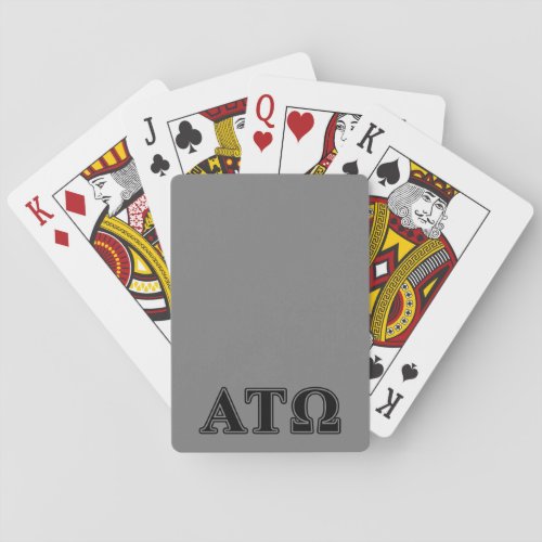 Alpha Tau Omega Black Letters Poker Cards