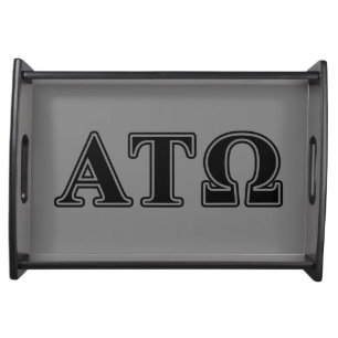Alpha Tau Omega Black Letters Serving Tray