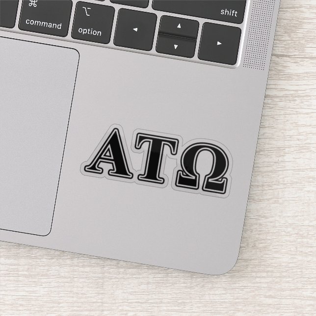 Alpha Tau Omega Black Letters Sticker (Detail)