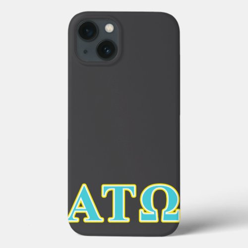 Alpha Tau Omega Blue and Yellow Letters iPhone 13 Case