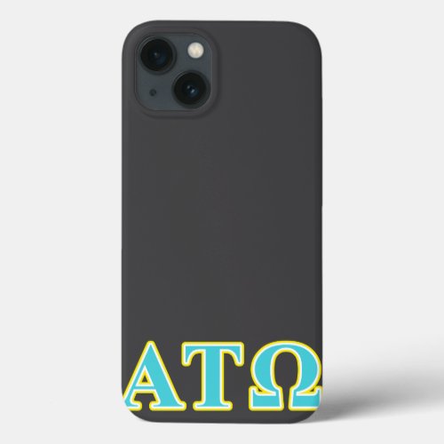 Alpha Tau Omega Blue and Yellow Letters iPhone 13 Case