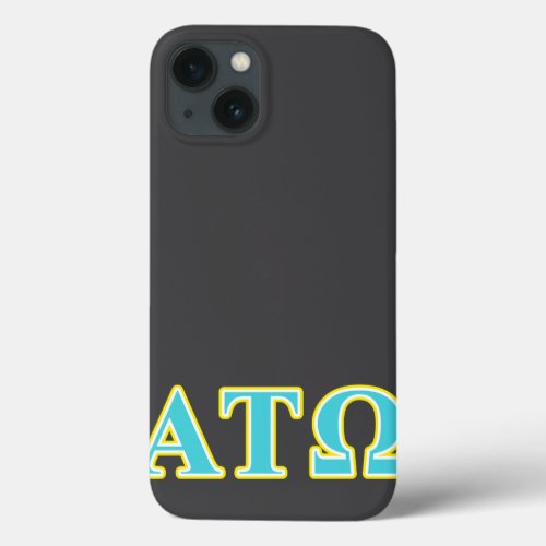 Alpha Tau Omega Blue and Yellow Letters iPhone 13 Case