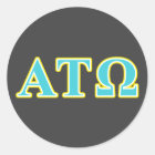 Alpha Tau Omega Interlocked Letters Classic Round Sticker | Zazzle.com