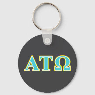 Alpha Tau Omega Blue and Yellow Letters Keychain