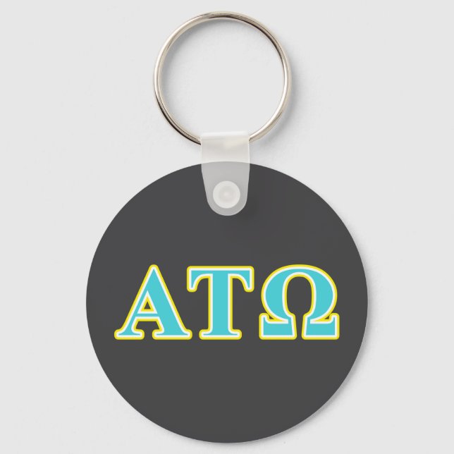 Alpha Tau Omega Blue and Yellow Letters Keychain (Front)