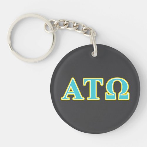 Alpha Tau Omega Blue and Yellow Letters Keychain