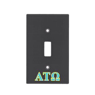 Alpha Tau Omega Blue and Yellow Letters Light Switch Cover