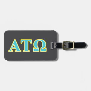 Alpha Tau Omega Blue and Yellow Letters Luggage Tag