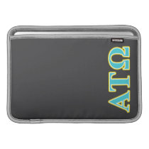 Alpha Tau Omega Blue and Yellow Letters MacBook Sleeve