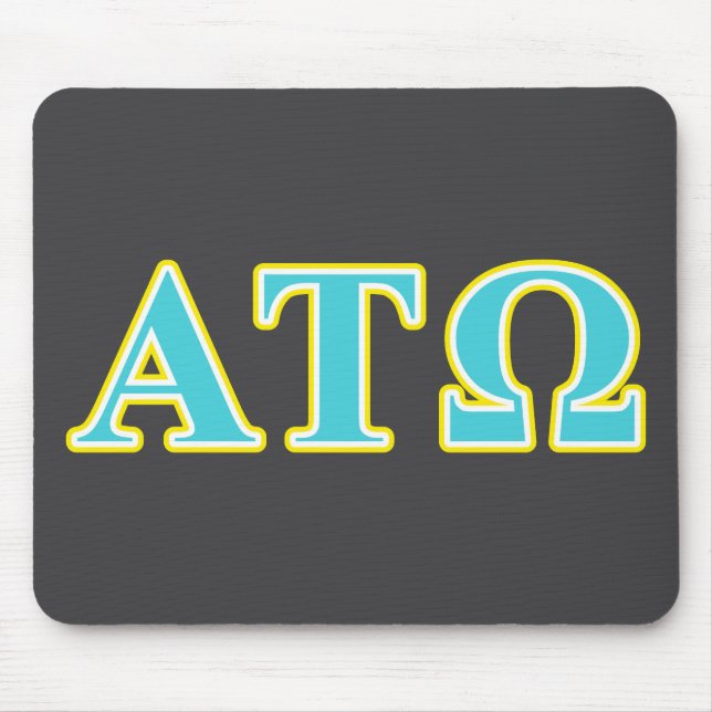 Alpha Tau Omega Blue and Yellow Letters Mouse Pad (Front)